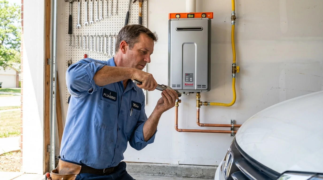 Tankless water heater installation by a Johns Plumbing LLC plumber in Severn
